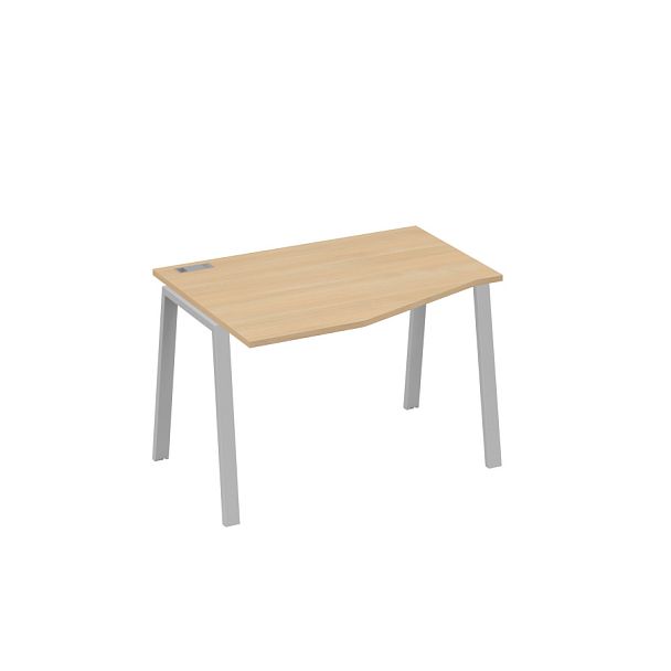 Стол эргономичный левый "Техно" на металлокаркасе TRE A4 А4 Б3 061 БП натуральный дуб / металлокаркас серый - Вид 1