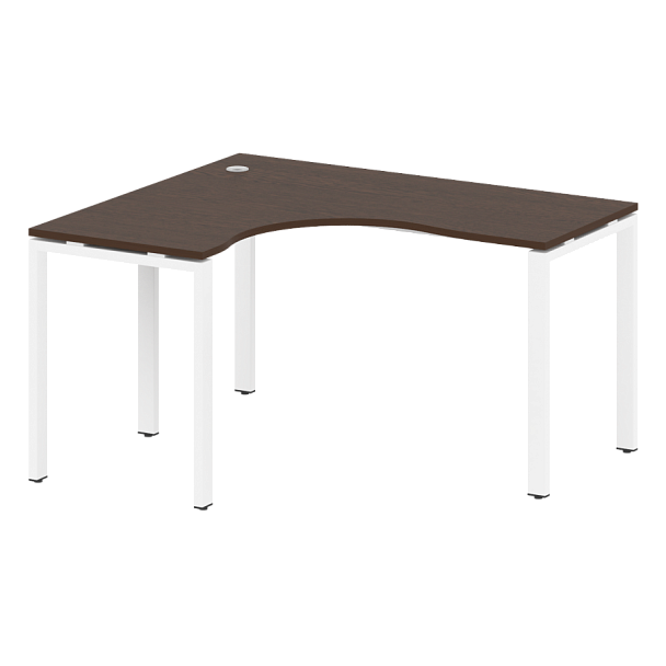 Metal System Стол криволинейный левый на П-образном м/к БП.СА-3 (L) Венге/Белый металл 1400*1200*750 - Вид 1
