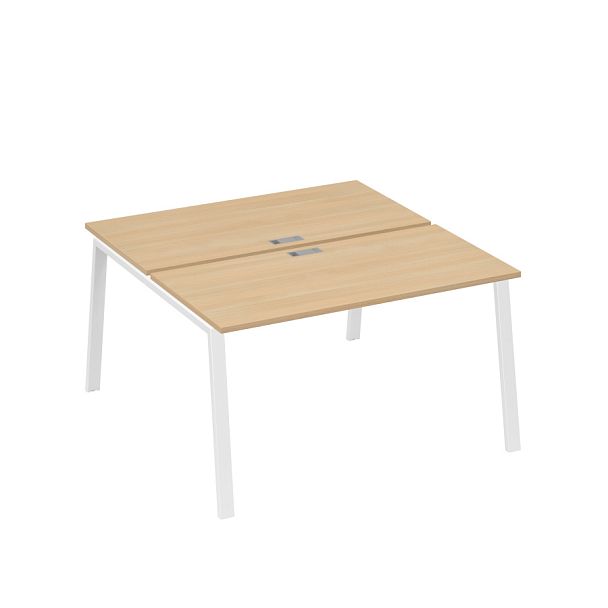 Рабочая станция на металлокаркасе TRE (2х140) A4 А4 Б3 174 БП натуральный дуб / металлокаркас белый - Вид 1