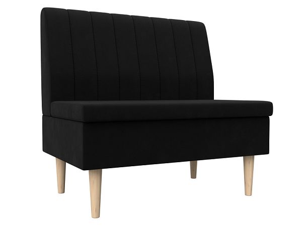 Диван прямой Мини Микровельвет черный - Вид 1