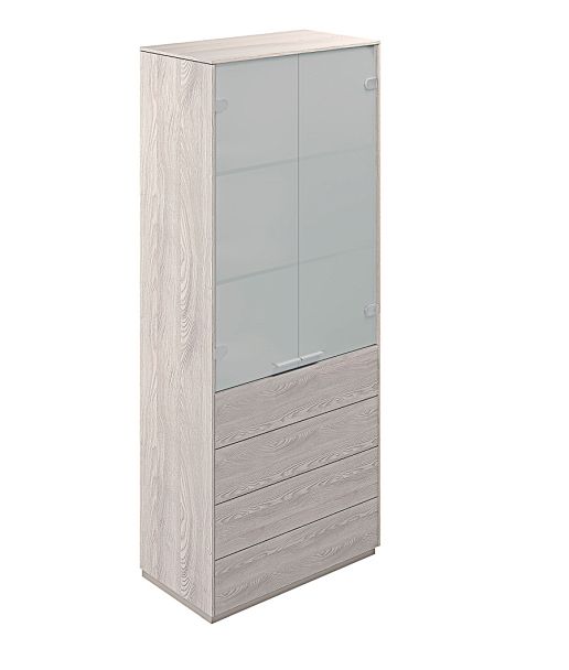 Шкаф высокий со стеклом мат., Atlas 824х450х1976 обвязка YN, фасады YN - Вид 1