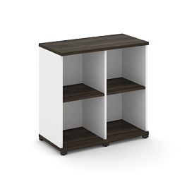 Concept Стеллаж 2 узкие секции, 2 ниши CN.STU-220 Дуб Мали/Белый Бриллиант/Металл Черный 836*420*818 - Фото предпросмотра