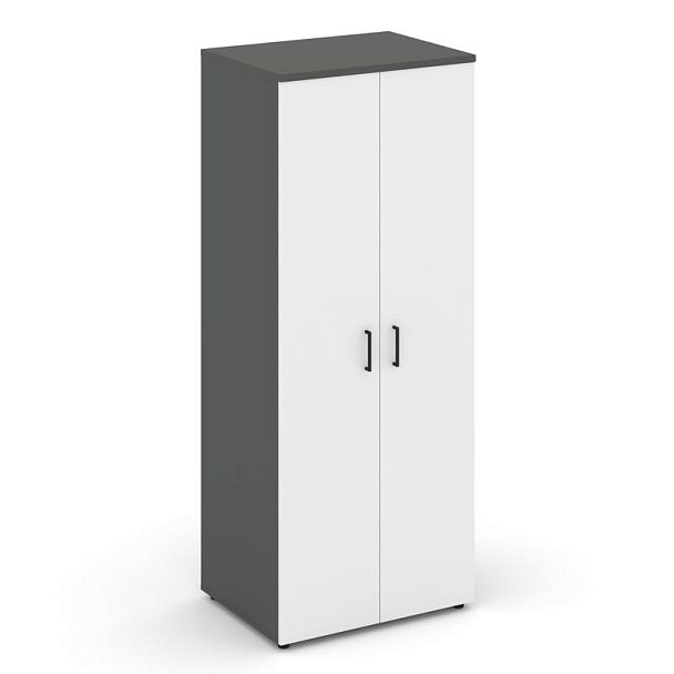 Стайл Проджект Гардероб широкий глубокий SN.GB-004 Антрацит/Антрацит/Белый/Черный Ручки 796*600*1982 - Вид 1