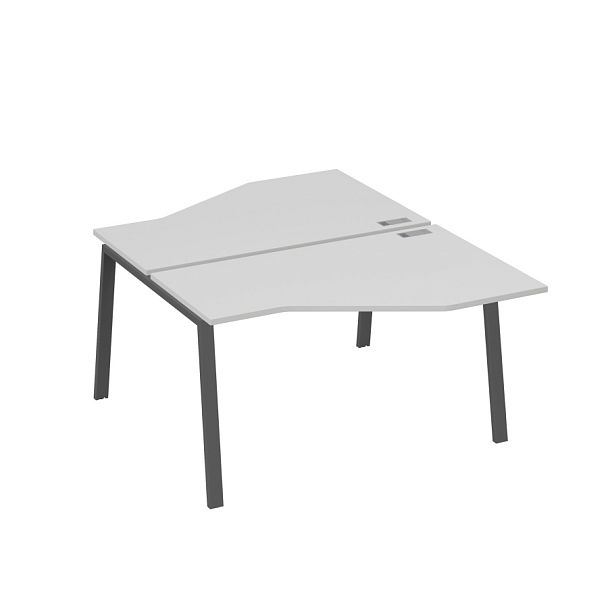 Рабочая станция (2х140) каркас TRE со столами Техно A4 А4 Б3 187  БП серый / металлокаркас антрацит - Вид 1