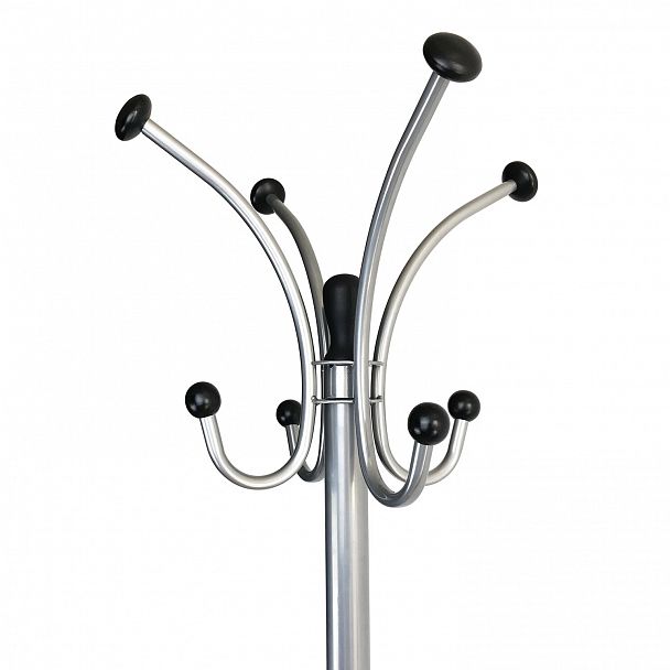 Вешалка-стойка BRABIX "CR-855" на мраморном диске, металл, 4+3 крючка, цвет серебристый, 606434 - Вид 3