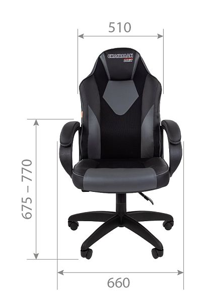 Кресло CHAIRMAN GAME 17, экокожа, черный/красный - Вид 4