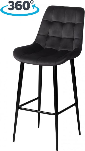 Комплект барных поворотных стульев Эйден, черный H75/черный, 4 шт. - Вид 1