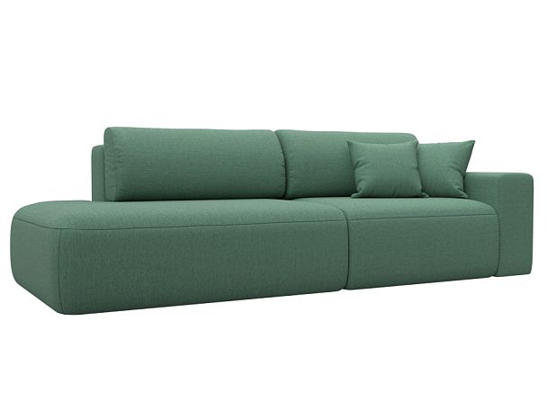 Диван прямой Лига-036 НПБ Модерн подлокотник справа Рогожка зеленый - Вид 1