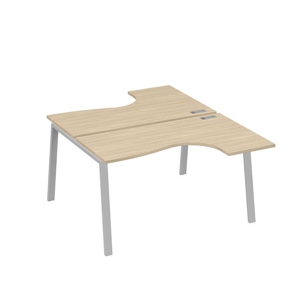Рабочая станция TRE (2х140) столы Классика эргономичные A4 А4 Б3 181  БП дуб скандинавский / металлокаркас серый - Вид 1
