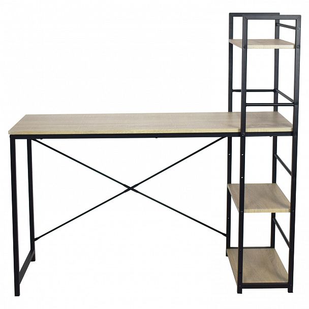 Стол на металлокаркасе BRABIX "LOFT CD-005",1200х520х1200 мм, 3 полки, цвет дуб натуральный, 641223 - Вид 4