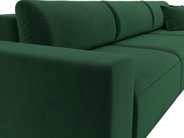 Диван прямой Лига-036 Классик Лонг Велюр зеленый - Вид 4