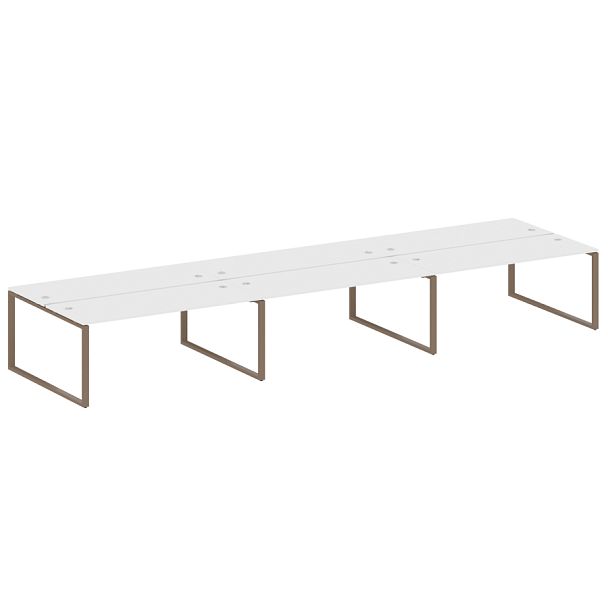 Metal System Р. ст. на 6 раб. места на О-образном м/к БО.СМ-6.5 Белый/Мокко металл 5400*1475*750 - Вид 1