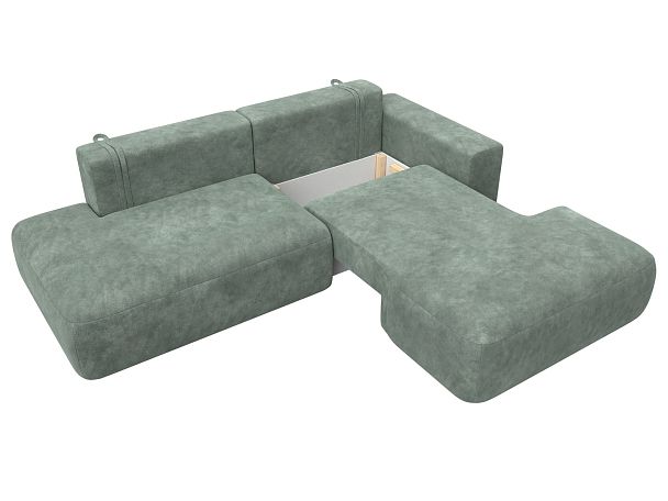 Диван угловой Лига-036 НПБ Модерн правый угол Велюр зеленый - Вид 7