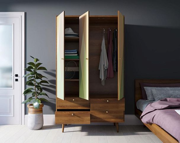 Шкаф трехстворчатый Berber принт 16 арт BB02/Print_16 - Вид 2