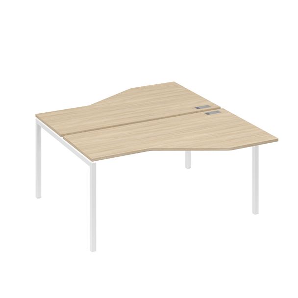 Рабочая станция опоры DUE столы Техно (2х160) A4 А4 Б2 188 БП дуб скандинавский / металлокаркас белый - Вид 1