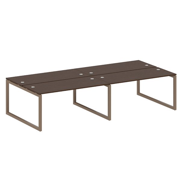 Metal System Quattro Р. ст. на 4 раб. места на О-образном м/к 50БО.СМ-4.4 Венге/Мокко металл 3200*1475*750 - Вид 1