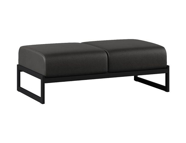 Пуф Everprof Solo Everprof Solo двухместный Металл Черный Экокожа Черный - Вид 1
