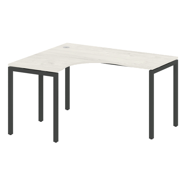 Metal System Quattro Стол криволинейный левый на П-образном м/к 40БП.СА-3 (L) Дуб наварра/Антрацит металл 1400*1200*750 - Вид 1