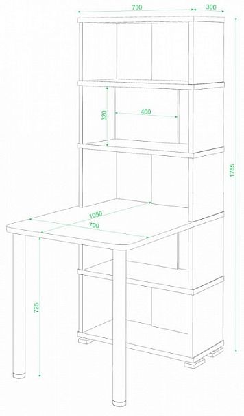 Стол компьютерный Домино СБ-10М/5 Белый/Шамони - Вид 2