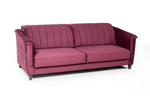 Амстердам диван-кровать трехместный прямой, велюр красный - Вид 9