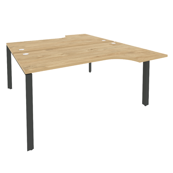 Onix Рабочая станция на П-образном м/к O.MP-D.SA-1 Тиквуд светлый/Антрацит металл 1580*1995*750 (1475/460) - Вид 1