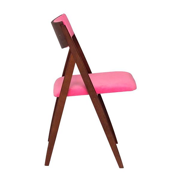 Стул раскладной Clack, мягкая спинка, велюр Teddy 833, каркас бук морилка старинный орех - Вид 3