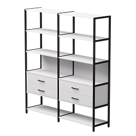 Набор стеллажных систем №7 Everprof EVO 1635x385x1840 Белый/Черный - Фото предпросмотра