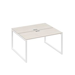 Станция (2х140) офисная с металлокаркасом QUATTRO A4 А4 Б4 171 БП дуб / металлокаркас белый - Фото предпросмотра