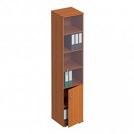 Шкаф для документов узкий со стеклом "Формула" ФР 381 ольха европейская - Фото предпросмотра