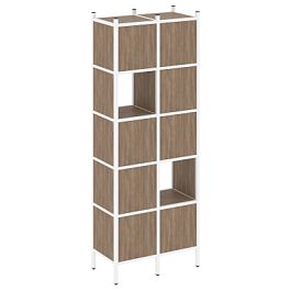 Loft Прямой стеллаж наборный VR.L-05 Дуб аризона/Белый металл 862*446*1869 - Фото предпросмотра