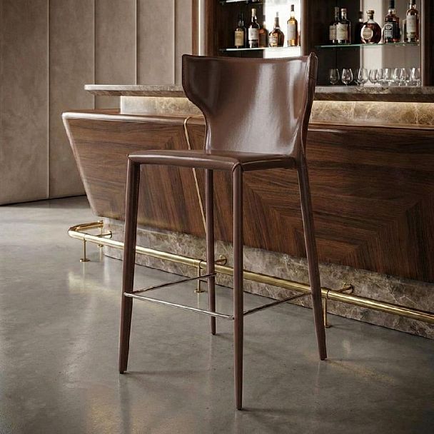 Стул полубарный Austin, кожа капучино - Вид 9