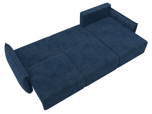 Диван угловой Лига-051 НПБ Лонг угол универсальный Велюр синий - Вид 9