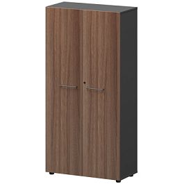 Шкаф высокий закрытый СМШ48F Темный шимо/Графит 792x380x1595 Кортез - Фото предпросмотра