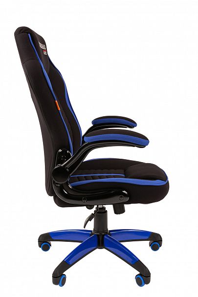 Кресло CHAIRMAN GAME 19, ткань, черный/синий - Вид 3