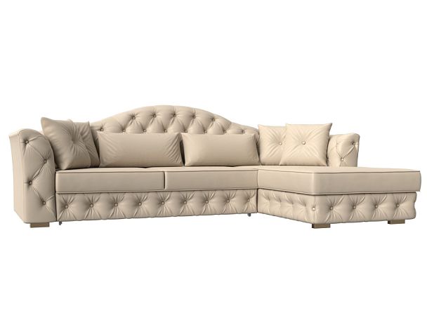 Диван угловой Артис правый угол Экокожа бежевый - Вид 1