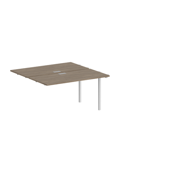 Секция  раб. станции Sigma 2800х1438х750 / профиль: 40х40 белый; столешница: дуб темный - Вид 1