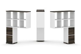 Concept Надставка высокая CN.DNV-008 Дуб Мали/Белый Бриллиант/Металл Белый 1099*350*1486 - Фото предпросмотра