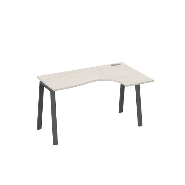 Стол эргономичный правый "Классика" на металлокаркасе TRE A4 А4 Б3 034 БП дуб / металлокаркас антрацит - Вид 1
