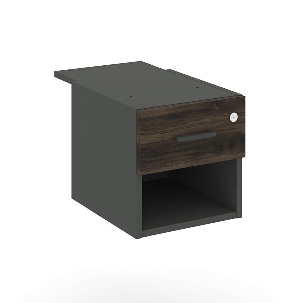 Concept Тумба с открытой нишей и 1 ящ. CN.PT-005 W Дуб Мали/Антрацит 347*573*336 - Вид 1