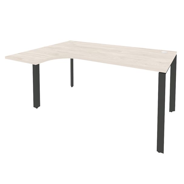 Onix Стол эргономичный левый на П-образном м/к O.MP-SA-4 (L) Денвер светлый/Антрацит металл 1580*1180*750 (800/460) - Вид 1