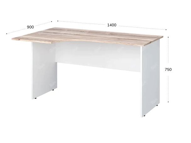 TANDEM RTD013-140L-MA Стол эргономичный левый 1400х900х750 Дуб Маувелла/Белый - Вид 2