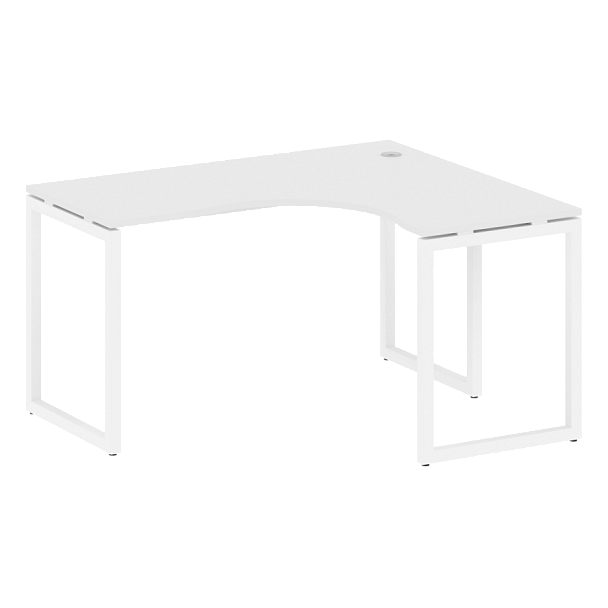 Metal System Quattro Стол криволинейный правый на О-образном м/к 40БО.СА-3 (R) Белый/Белый металл 1400*1200*750 - Вид 1