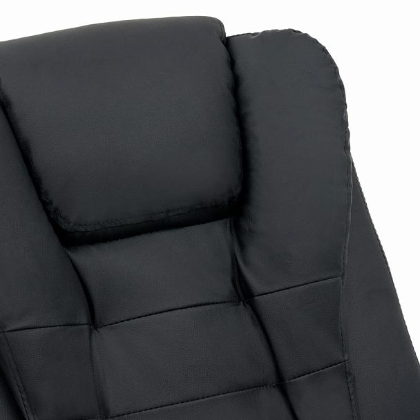 Кресло офисное CROMEX "Lounge MS-007", подножка, 6 массажных модулей, экокожа, черное, 532960 - Вид 13