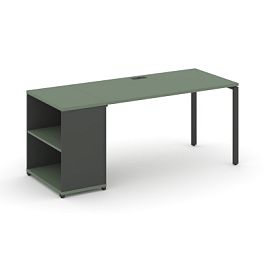 Concept Стол рабочий с опорным стеллажом CN.SP-202 Кобо/Антрацит/Металл Антрацит 1600*720*750 - Фото предпросмотра