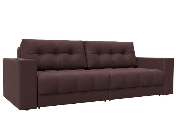Диван прямой с декором Лига-049 НПБ Замша бордовый - Вид 1