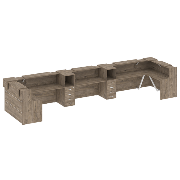 Ресепшн П-образный "Onix" O.R-K-38 тиквуд темный - Вид 1