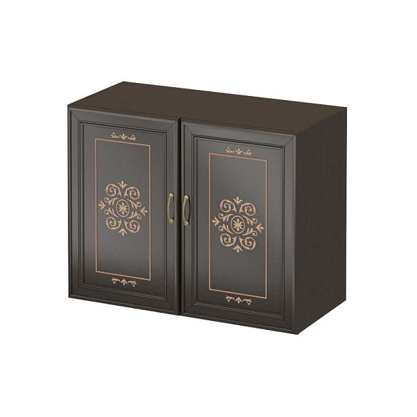 Широкая, низкая, не глубокая секция "Версаль-люкс"  ПК-ВРЛ-КШ72Х90/И3/35-В1-974 темный орех - Вид 1