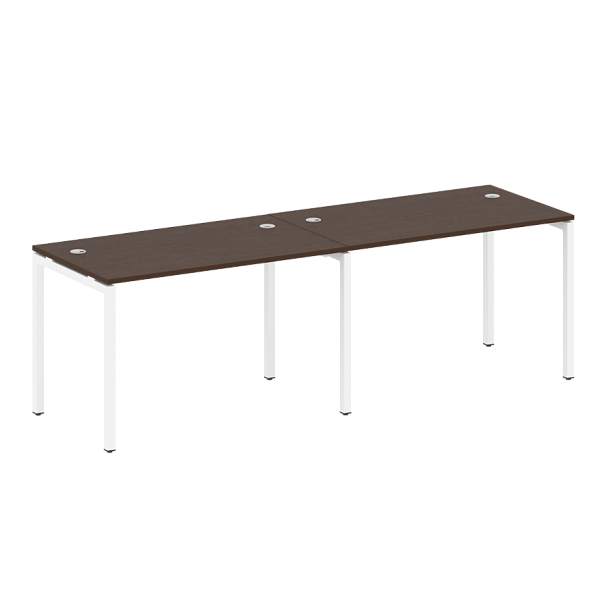 Metal System Quattro Р. ст. на 2 раб. места на П-образном м/к 40БП.СМ-2.2 Венге/Белый металл 2400*720*750 - Вид 1