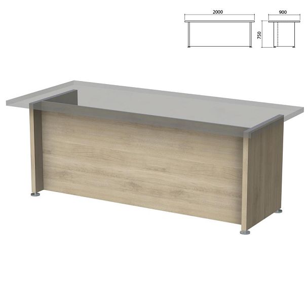 Каркас стола письменного "Приоритет" (2000х900х750 мм), кронберг, К-906, К-906 кронберг - Вид 2