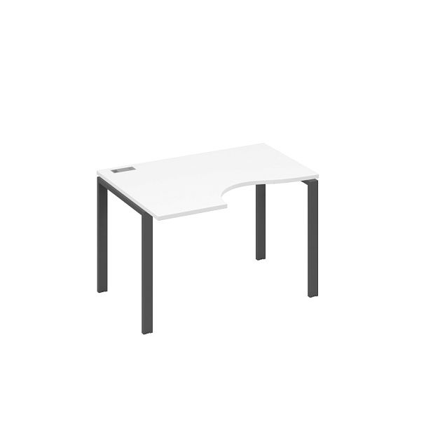 Стол эргономичный левый "Классика" на металлокаркасе UNO A4 А4 Б1 041 БП белый премиум / металлокаркас антрацит - Вид 1